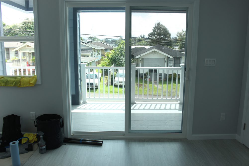 Sliding door after window tint