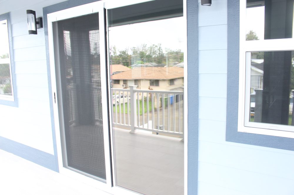 Lanai slider tint viewed from outside